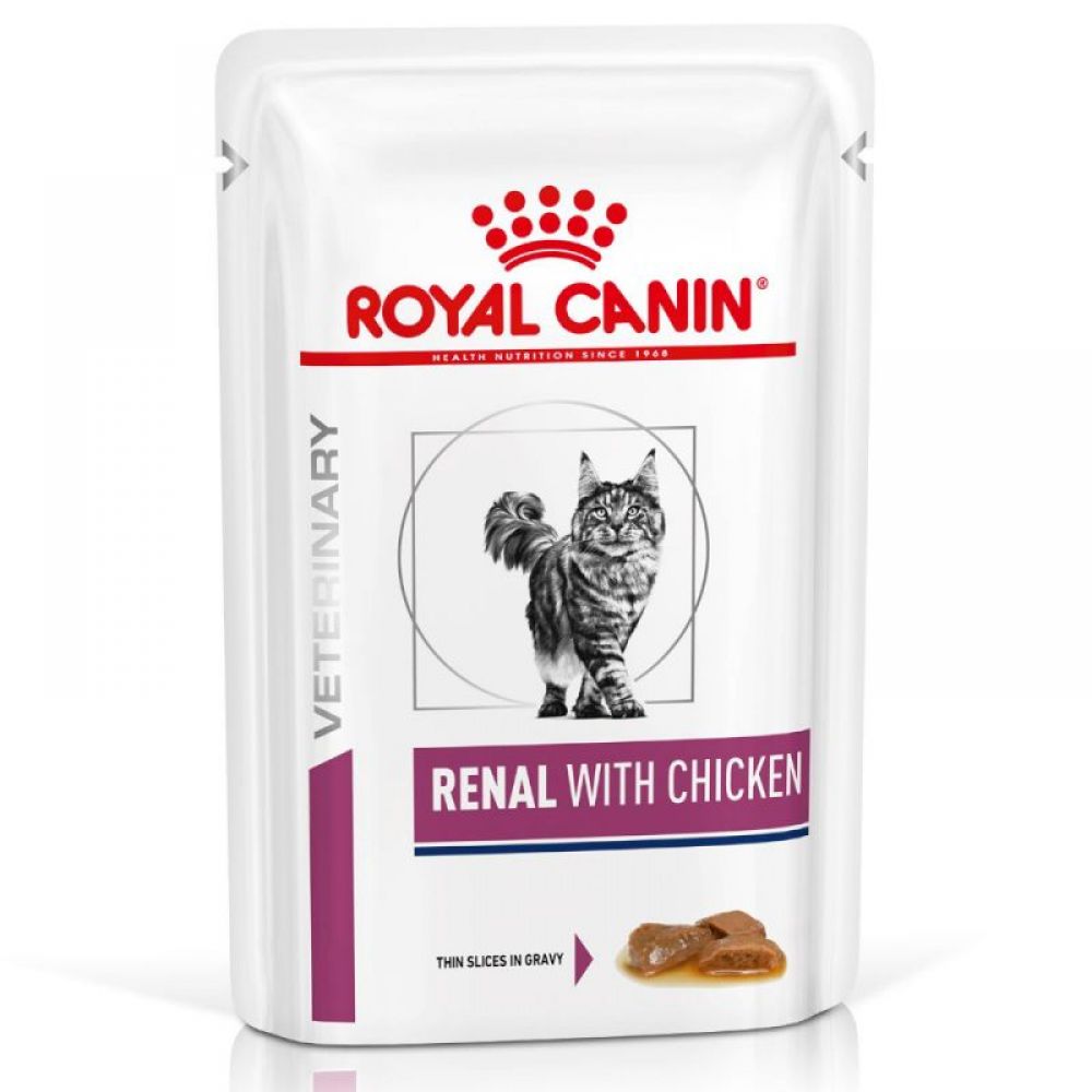 Royal Canin Feline Renal cu Pui, Cutie cu 12 plicuri X 85 gr